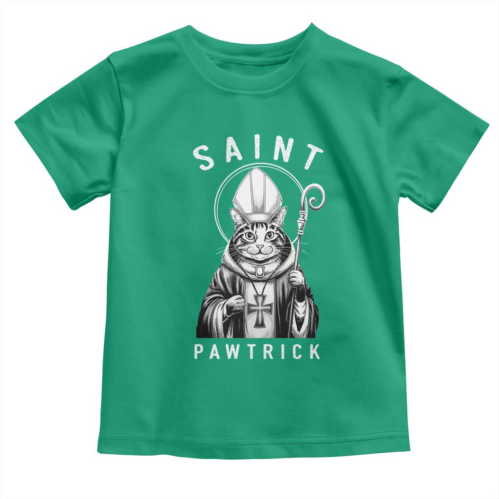 Funny St Patrick's Day Cat Toddler T Shirt Saint Pawtrick