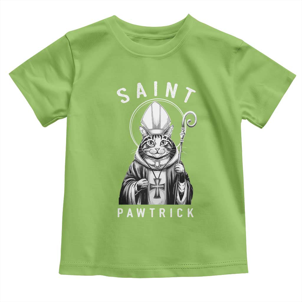 Funny St Patrick's Day Cat Toddler T Shirt Saint Pawtrick