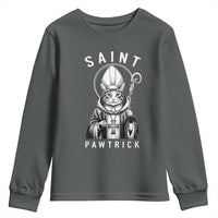 Funny St Patrick's Day Cat Youth Sweatshirt Saint Pawtrick