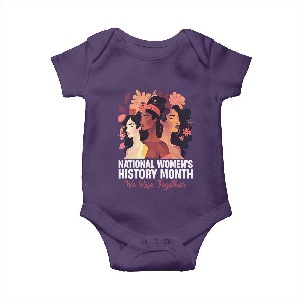 National Women's History Month We Rise Together Baby Onesie