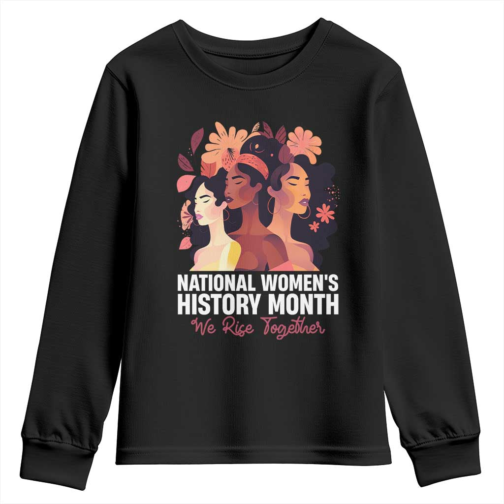 National Women's History Month We Rise Together Youth Sweatshirt