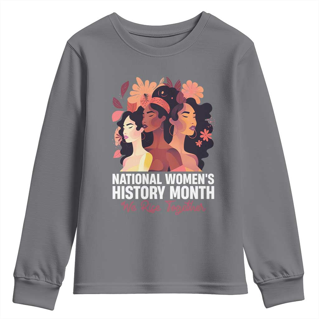 National Women's History Month We Rise Together Youth Sweatshirt