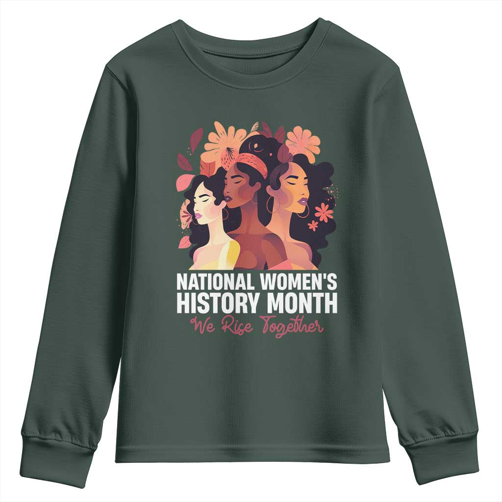 National Women's History Month We Rise Together Youth Sweatshirt