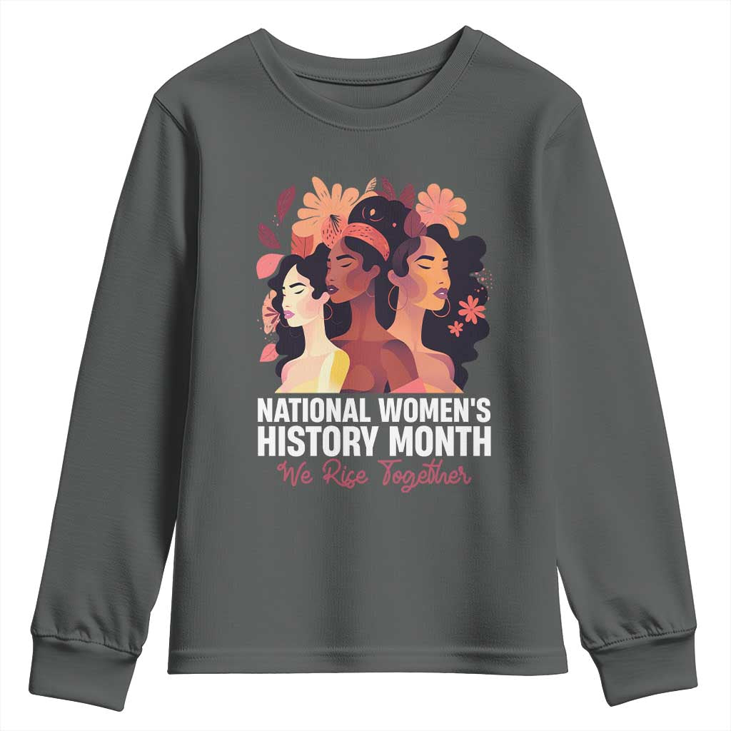 National Women's History Month We Rise Together Youth Sweatshirt