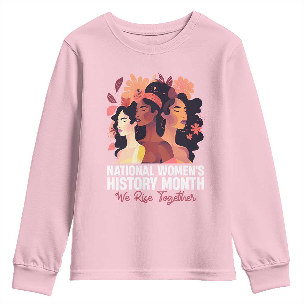 National Women's History Month We Rise Together Youth Sweatshirt