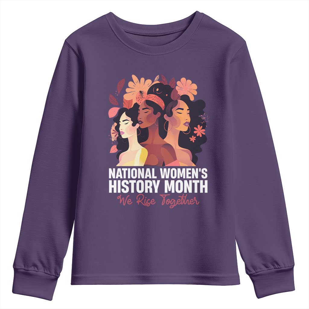 National Women's History Month We Rise Together Youth Sweatshirt