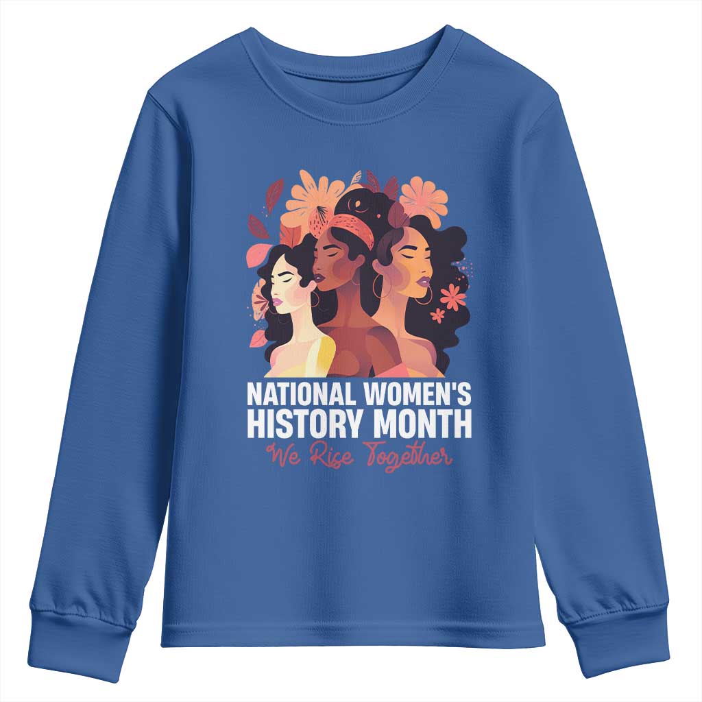 National Women's History Month We Rise Together Youth Sweatshirt