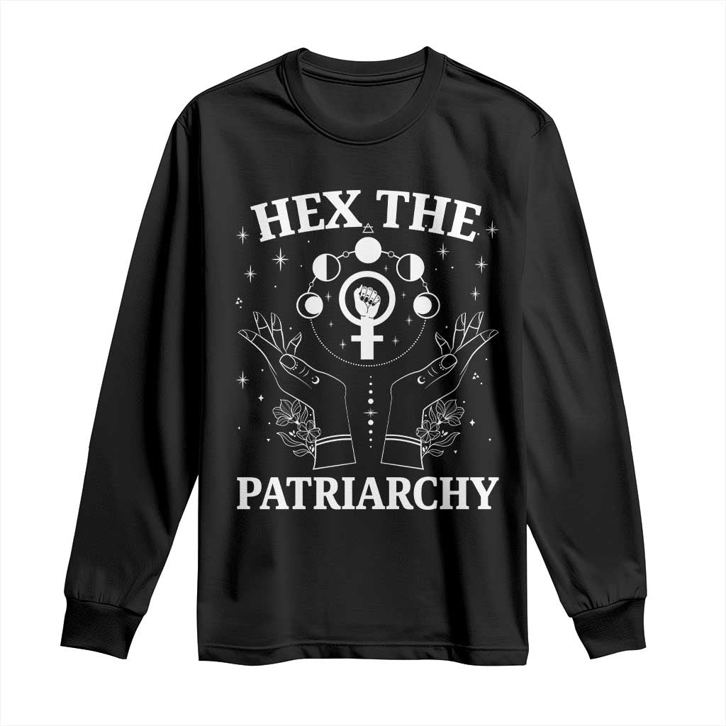 Hex The Patriarchy Long Sleeve Shirt Feminist Witch Female Symbol