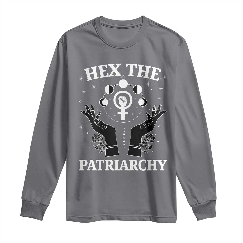 Hex The Patriarchy Long Sleeve Shirt Feminist Witch Female Symbol