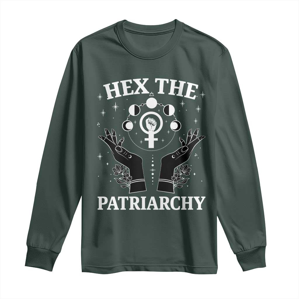 Hex The Patriarchy Long Sleeve Shirt Feminist Witch Female Symbol