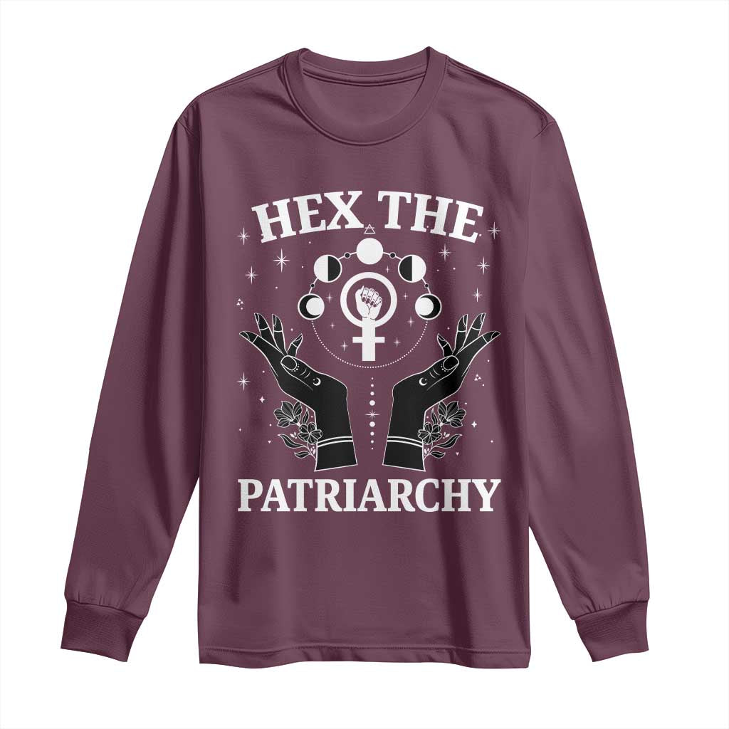 Hex The Patriarchy Long Sleeve Shirt Feminist Witch Female Symbol