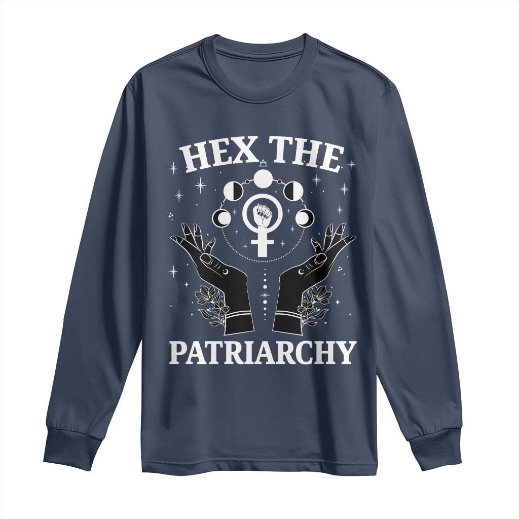 Hex The Patriarchy Long Sleeve Shirt Feminist Witch Female Symbol