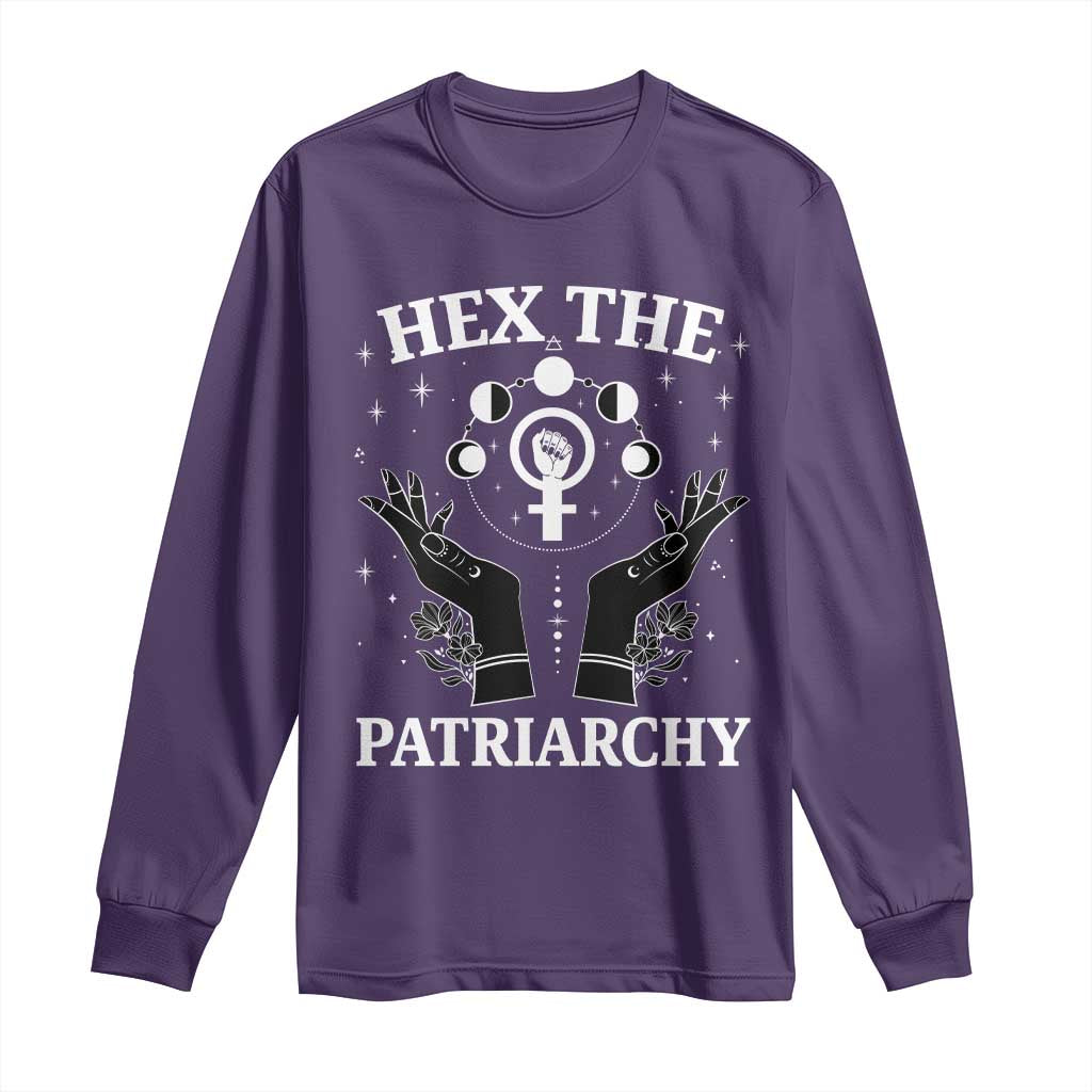 Hex The Patriarchy Long Sleeve Shirt Feminist Witch Female Symbol