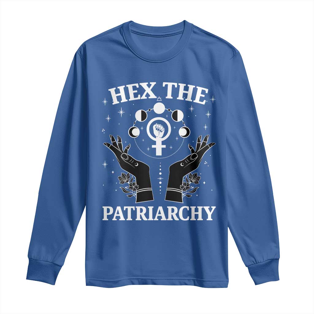 Hex The Patriarchy Long Sleeve Shirt Feminist Witch Female Symbol