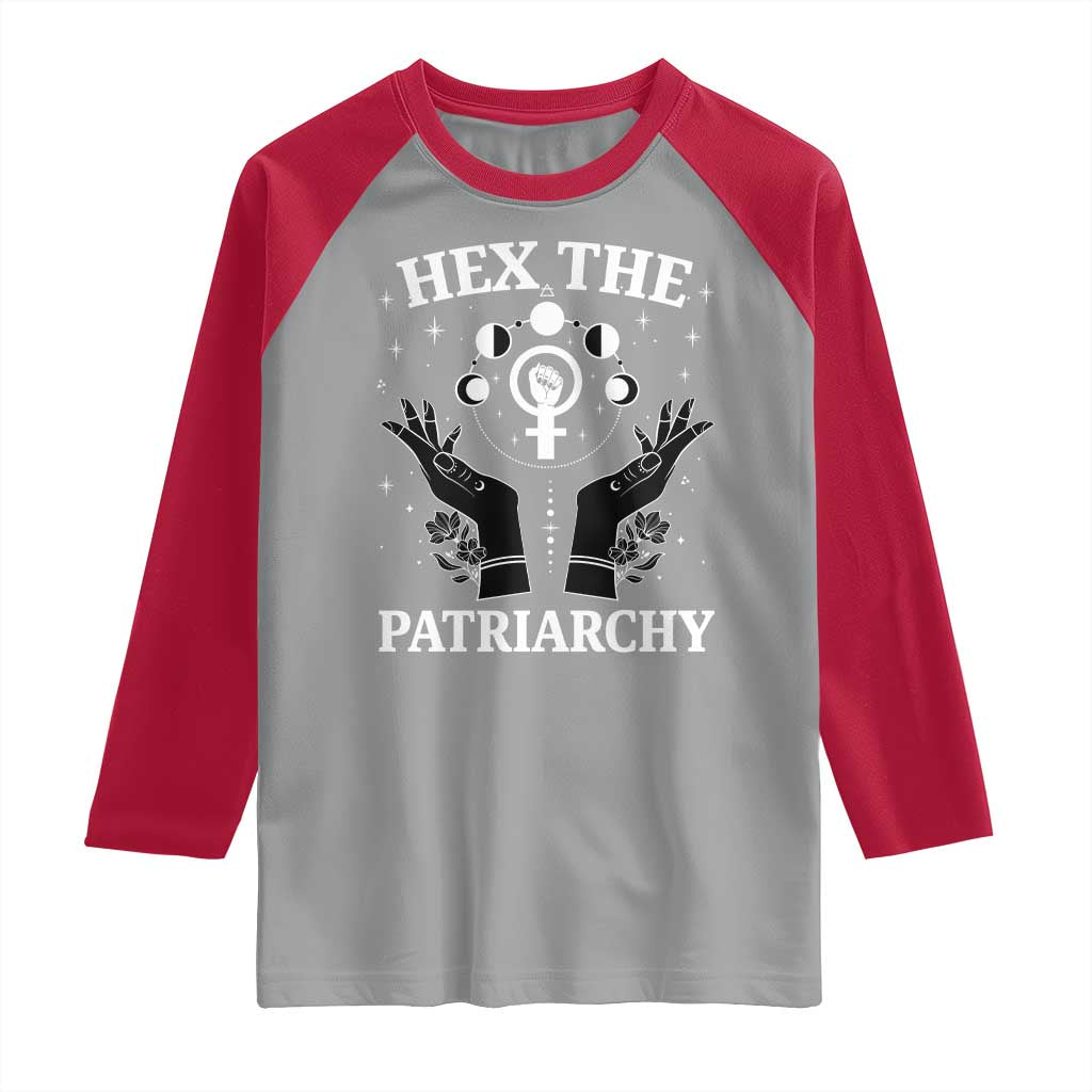 Hex The Patriarchy Raglan Shirt Feminist Witch Female Symbol
