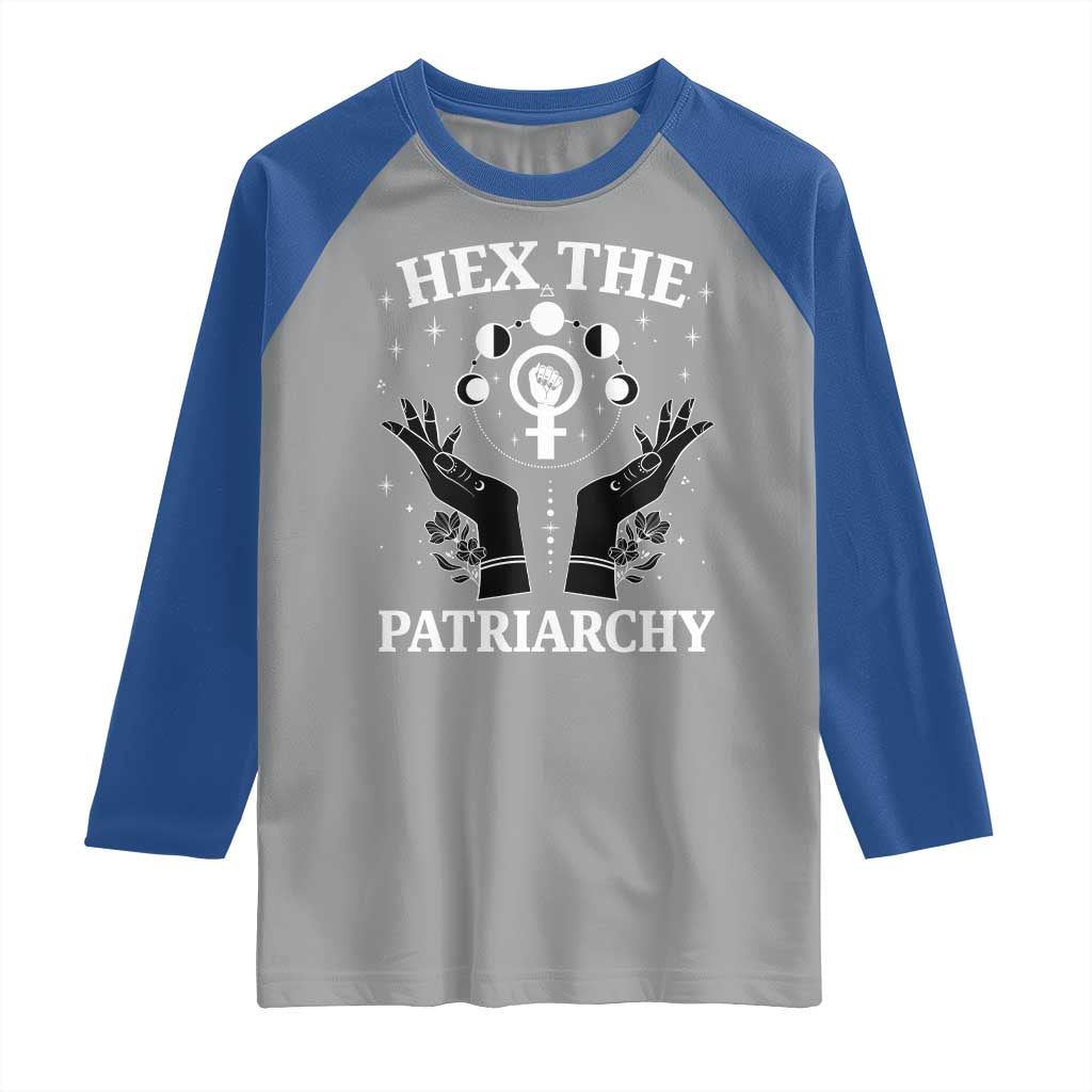 Hex The Patriarchy Raglan Shirt Feminist Witch Female Symbol