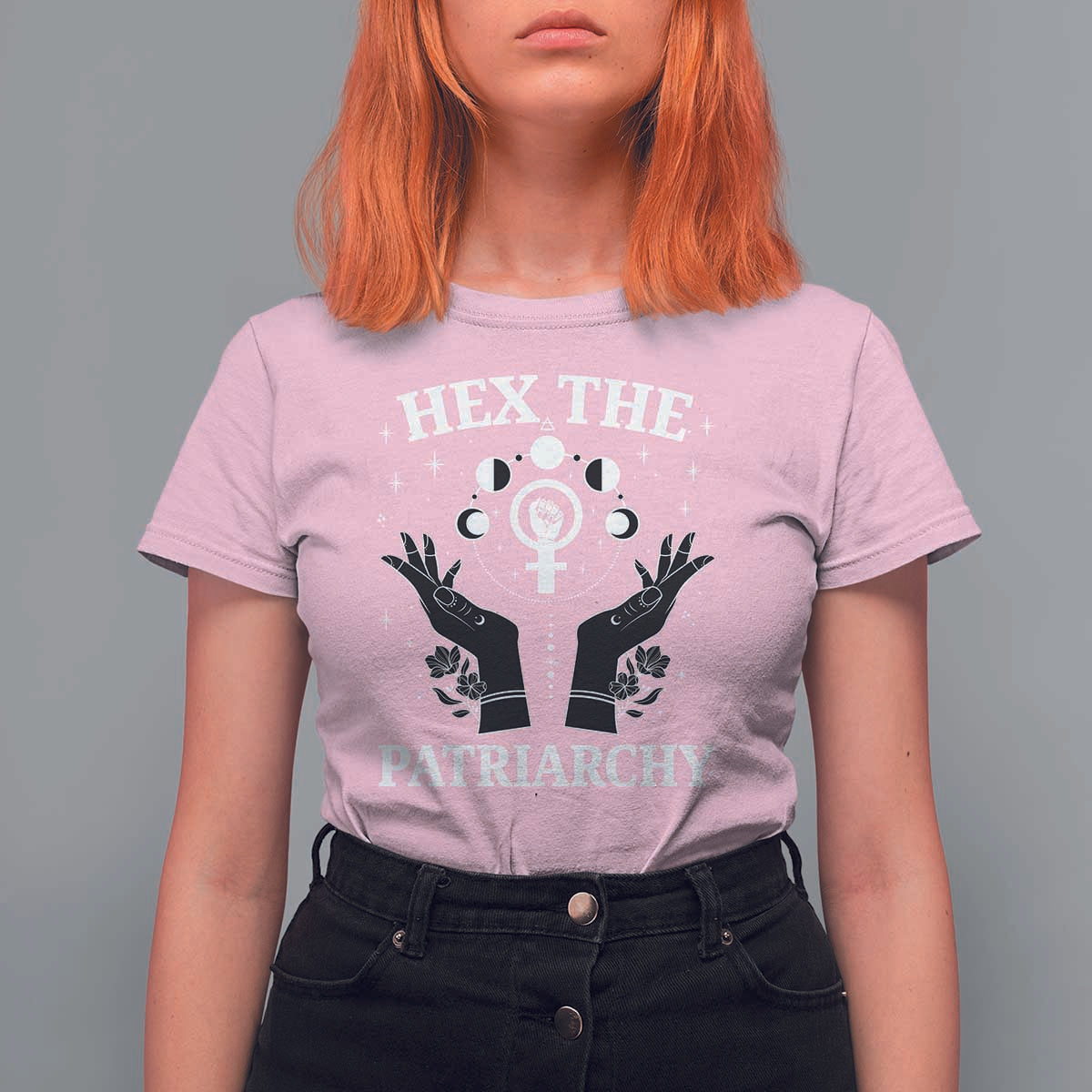 Hex The Patriarchy T Shirt For Women Feminist Witch Female Symbol