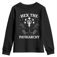 Hex The Patriarchy Youth Sweatshirt Feminist Witch Female Symbol