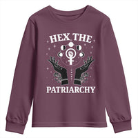 Hex The Patriarchy Youth Sweatshirt Feminist Witch Female Symbol