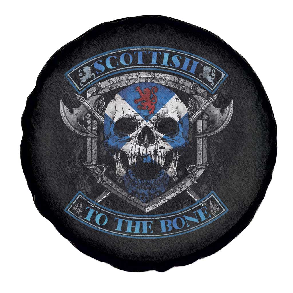 Funny Scottish Viking Spare Tire Cover Scottish To The Bone Vintage Scottish Lion Rampant Flag Skull