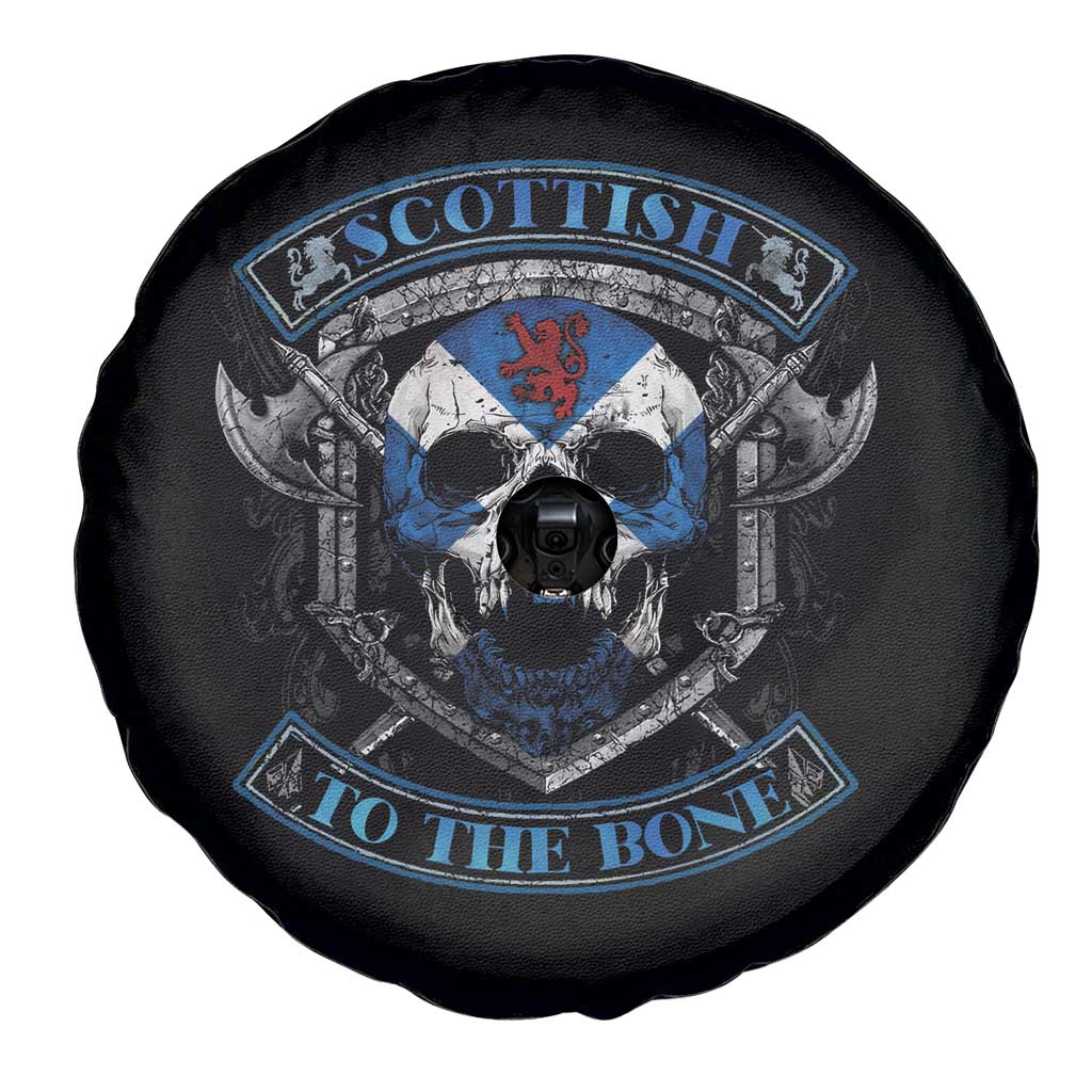Funny Scottish Viking Spare Tire Cover Scottish To The Bone Vintage Scottish Lion Rampant Flag Skull