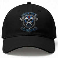 Funny Scottish Viking Baseball Cap Scottish To The Bone Vintage Scottish Lion Rampant Flag Skull