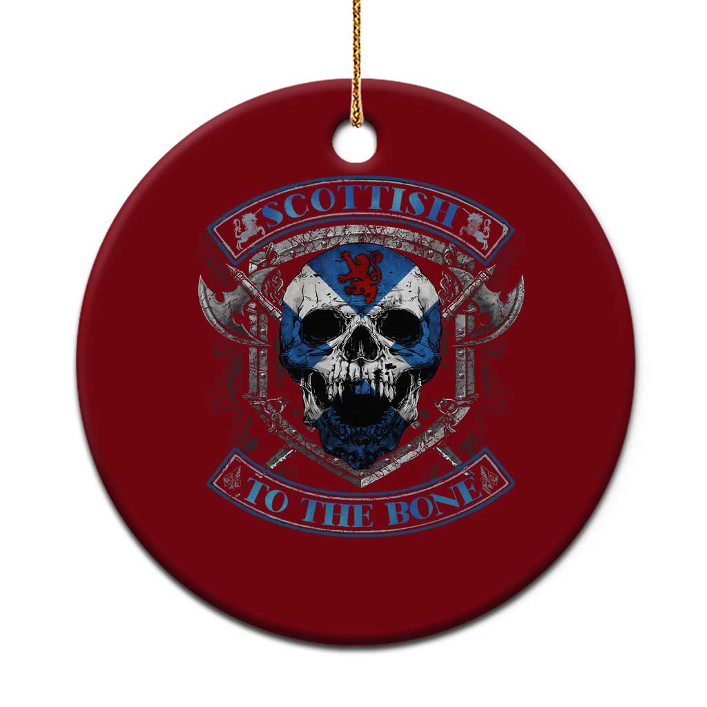 Funny Scottish Viking Ceramic Ornament Scottish To The Bone Vintage Scottish Lion Rampant Flag Skull - Wonder Print Shop