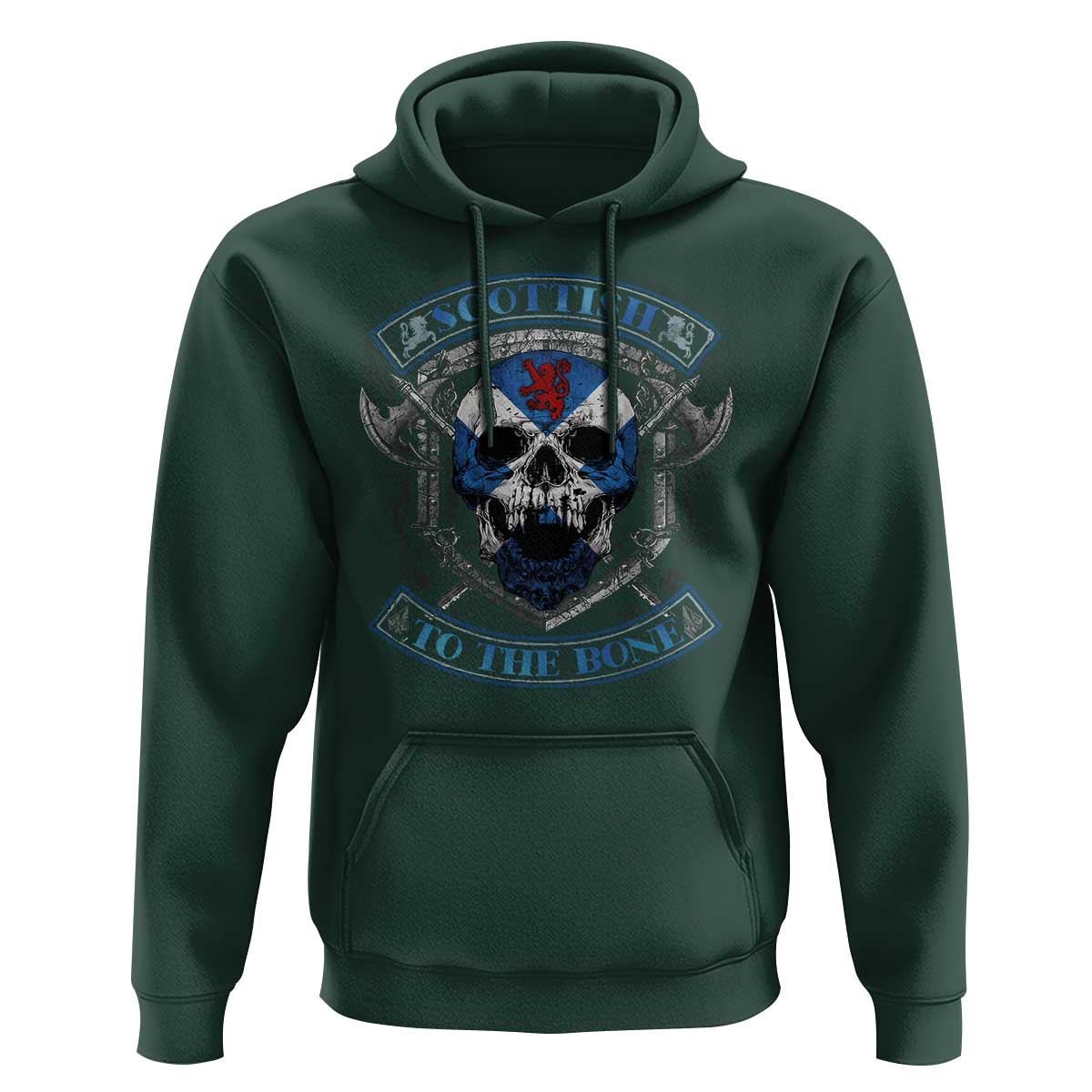 Funny Scottish Viking Hoodie Scottish To The Bone Vintage Scottish Lion Rampant Flag Skull