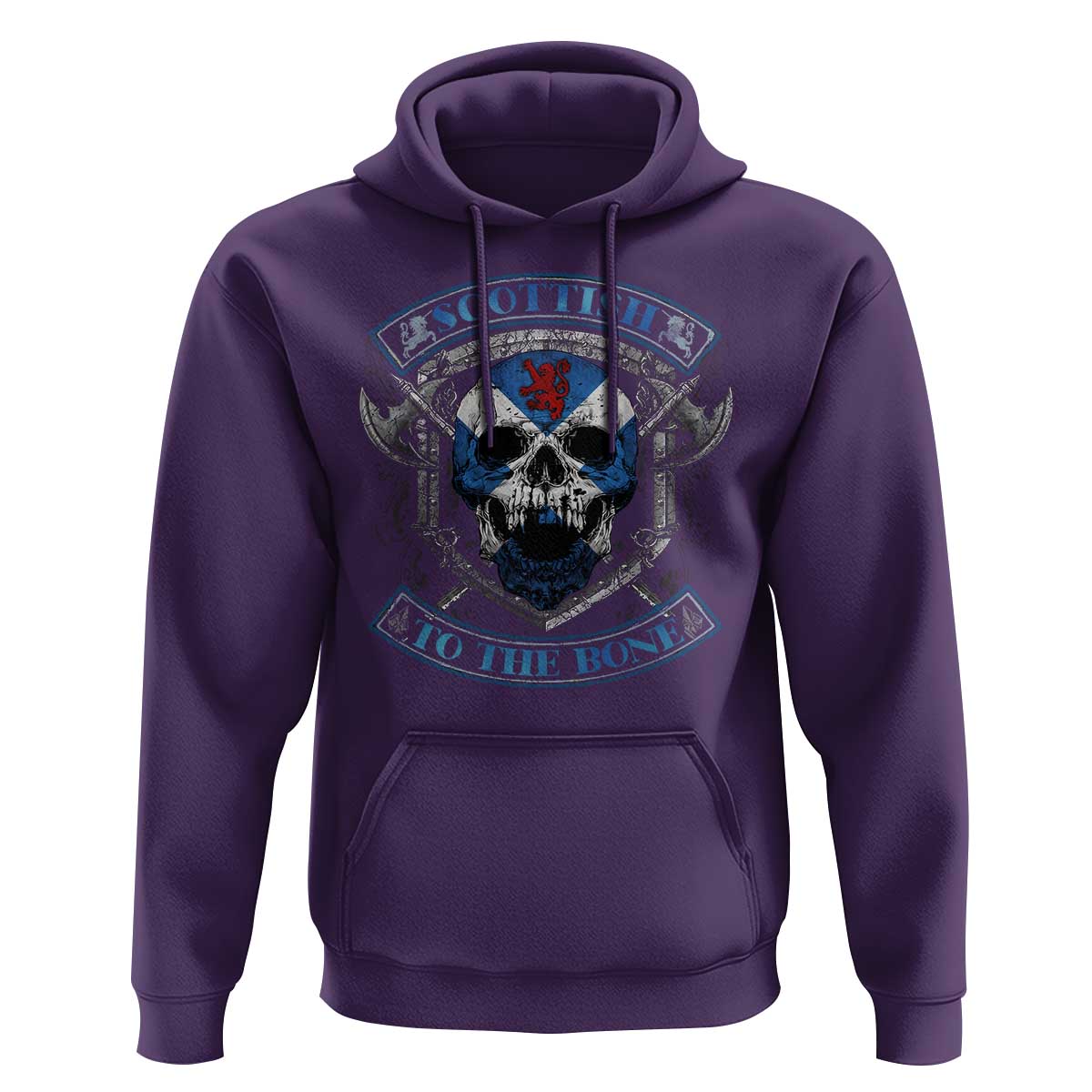 Funny Scottish Viking Hoodie Scottish To The Bone Vintage Scottish Lion Rampant Flag Skull