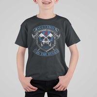 Funny Scottish Viking T Shirt For Kid Scottish To The Bone Vintage Scottish Lion Rampant Flag Skull