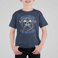 Funny Scottish Viking T Shirt For Kid Scottish To The Bone Vintage Scottish Lion Rampant Flag Skull