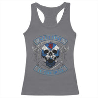 Funny Scottish Viking Racerback Tank Top Scottish To The Bone Vintage Scottish Lion Rampant Flag Skull