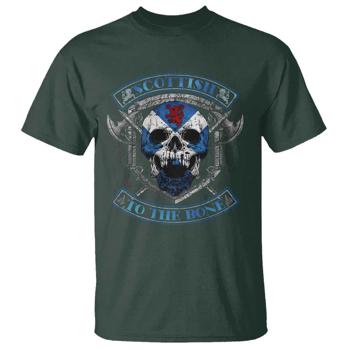 Funny Scottish Viking T Shirt Scottish To The Bone Vintage Scottish Lion Rampant Flag Skull