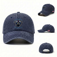 Funny Scottish Viking Washed Cotton Baseball Cap Scottish To The Bone Vintage Scottish Lion Rampant Flag Skull