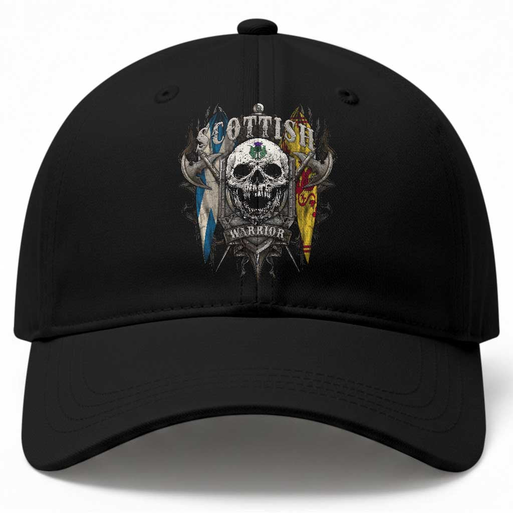 Scottish Warrior Baseball Cap Vintage Skull Celtic Cross Scottish Lion Rampant Flag