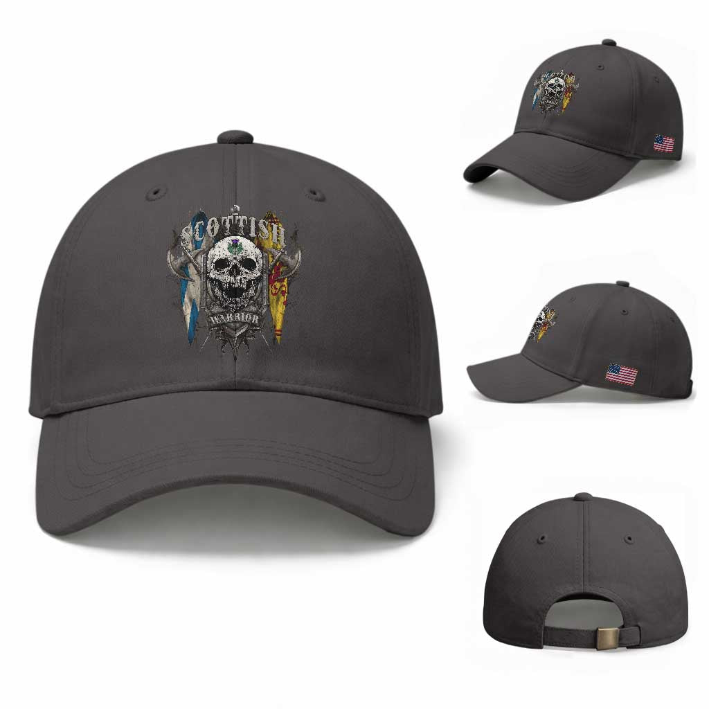 Scottish Warrior Baseball Cap Vintage Skull Celtic Cross Scottish Lion Rampant Flag