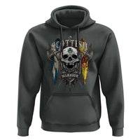 Scottish Warrior Hoodie Vintage Skull Celtic Cross Scottish Lion Rampant Flag
