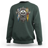 Scottish Warrior Sweatshirt Vintage Skull Celtic Cross Scottish Lion Rampant Flag