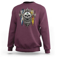 Scottish Warrior Sweatshirt Vintage Skull Celtic Cross Scottish Lion Rampant Flag