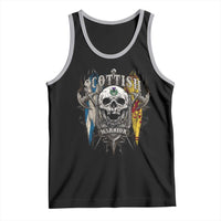 Scottish Warrior Tank Top Vintage Skull Celtic Cross Scottish Lion Rampant Flag