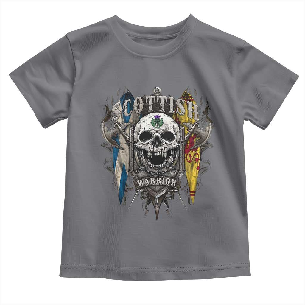 Scottish Warrior Toddler T Shirt Vintage Skull Celtic Cross Scottish Lion Rampant Flag