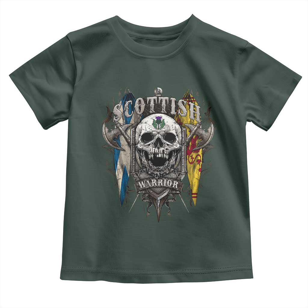 Scottish Warrior Toddler T Shirt Vintage Skull Celtic Cross Scottish Lion Rampant Flag