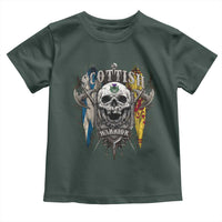 Scottish Warrior Toddler T Shirt Vintage Skull Celtic Cross Scottish Lion Rampant Flag