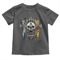 Scottish Warrior Toddler T Shirt Vintage Skull Celtic Cross Scottish Lion Rampant Flag