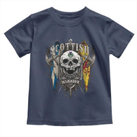 Scottish Warrior Toddler T Shirt Vintage Skull Celtic Cross Scottish Lion Rampant Flag