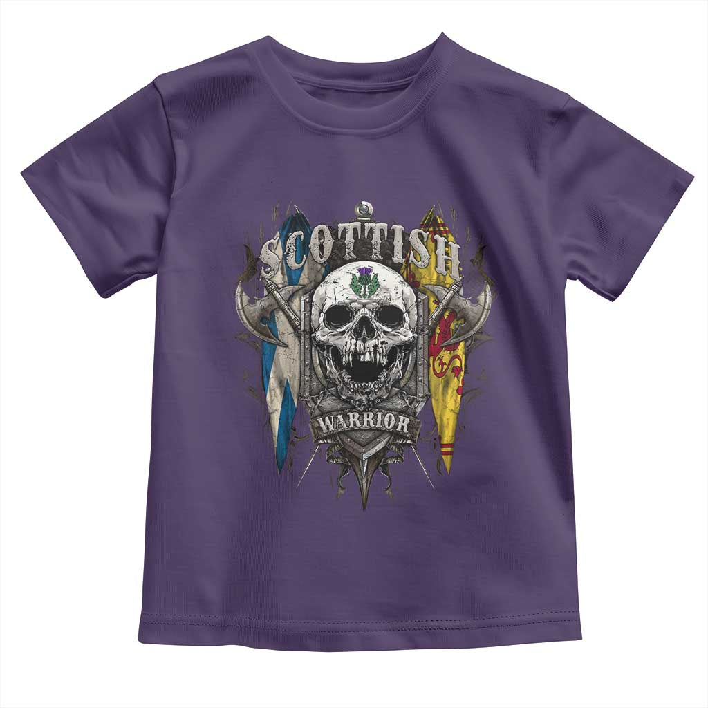 Scottish Warrior Toddler T Shirt Vintage Skull Celtic Cross Scottish Lion Rampant Flag