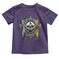 Scottish Warrior Toddler T Shirt Vintage Skull Celtic Cross Scottish Lion Rampant Flag