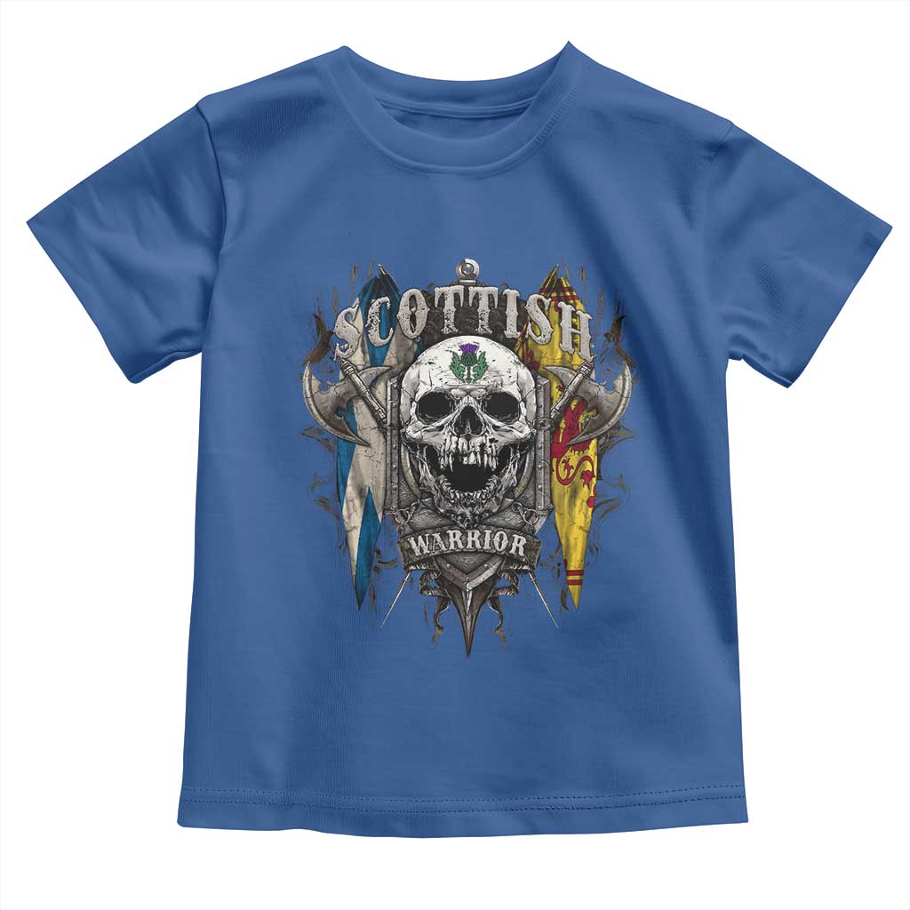 Scottish Warrior Toddler T Shirt Vintage Skull Celtic Cross Scottish Lion Rampant Flag