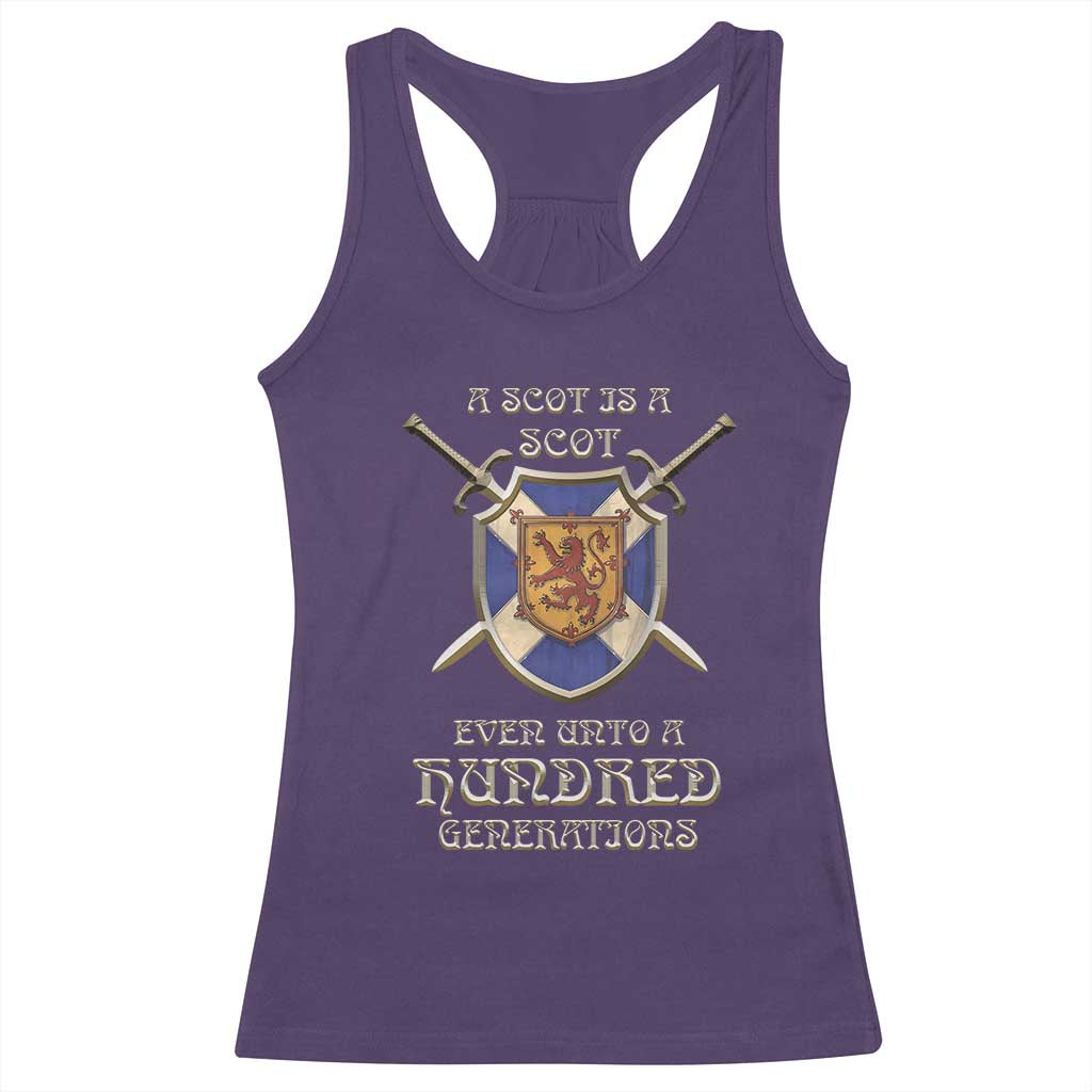 A Scot Is A Scot Even Unto A Hundred Generation Racerback Tank Top Scottish Pride