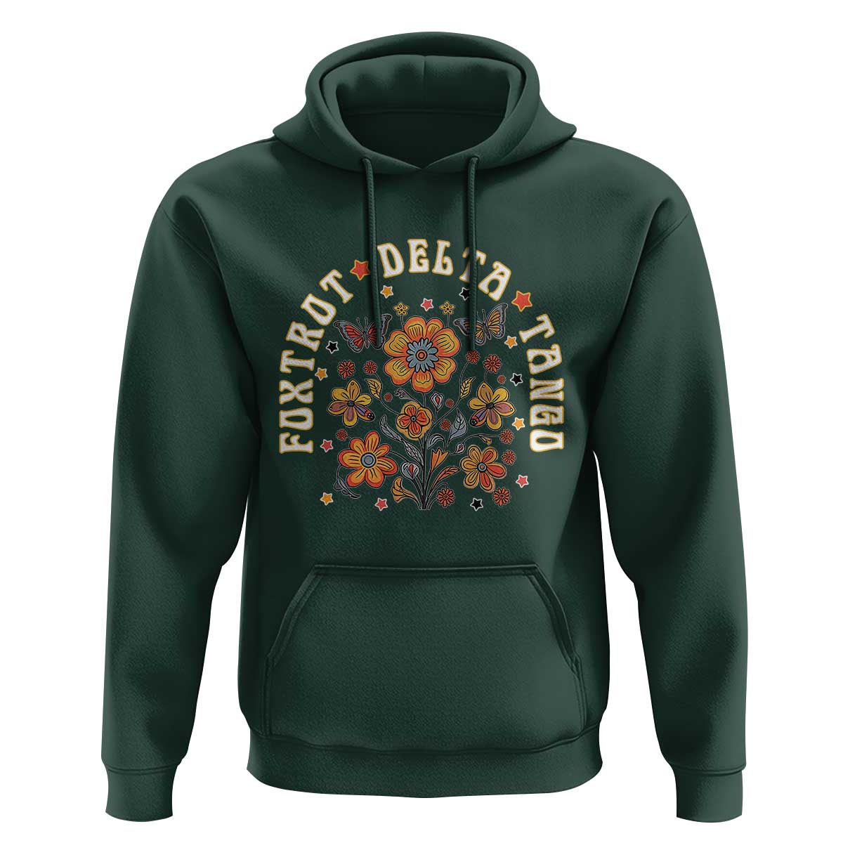 Funny Foxtrot Delta Tango Hoodie Vintage Floral Retro Groovy